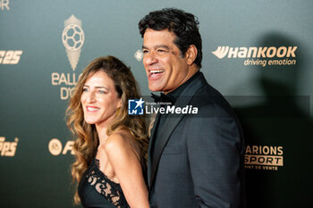 2024-10-28 - Rai and his wife Cristina Bellissimo during the red carpet ceremony of the Ballon d'Or (Golden Ball) France Football 2024 on 28 October 2024 at Theatre du Chatelet in Paris, France - FOOTBALL - BALLON D'OR 2024 - RED CARPET CEREMONY - OTHER - SOCCER