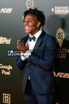 2024-10-28 - IShowSpeed during the red carpet ceremony of the Ballon d'Or (Golden Ball) France Football 2024 on 28 October 2024 at Theatre du Chatelet in Paris, France - FOOTBALL - BALLON D'OR 2024 - RED CARPET CEREMONY - OTHER - SOCCER