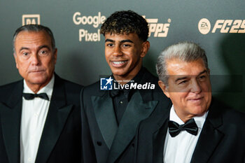 2024-10-28 - Lamine Yamal and Joan Laporta, President of FC Barcelona, during the red carpet ceremony of the Ballon d'Or (Golden Ball) France Football 2024 on 28 October 2024 at Theatre du Chatelet in Paris, France - FOOTBALL - BALLON D'OR 2024 - RED CARPET CEREMONY - OTHER - SOCCER