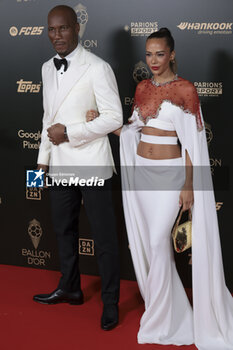 2024-10-28 - Didier Drogba and Gabrielle Lemaire attend the 68th Ballon D'Or France Football 2024 photocall on October 28, 2024 at Theatre du Chatelet in Paris, France - FOOTBALL - BALLON D'OR 2024 - OTHER - SOCCER