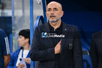 2024-06-09 - Italy's head coach Luciano Spalletti during the anthem - ITALY VS BOSNIA - FRIENDLY MATCH - SOCCER