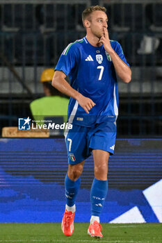2024-06-09 - Italy's midfielder Davide Frattesi celebrates after scoring a goal - ITALY VS BOSNIA - FRIENDLY MATCH - SOCCER
