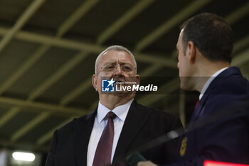 2024-03-22 - Armando Dura, president of the Albanian Football Federation and vice president of Uefa during the friendly football match between the national team of Albania and and Chile, on 23 March 2023 at Ennio Tardini Stadium in Parma, Italy. Photo Nderim KACELI - ALBANIA VS CHILE - FRIENDLY MATCH - SOCCER