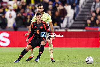 2024-03-22 - James Rodriguez of Colombia and Mikel Merino of Spain during the International Friendly football match between Spain and Colombia on 22 March 2024 at the London Stadium in London, England - FOOTBALL - FRIENDLY GAME - SPAIN V COLOMBIA - FRIENDLY MATCH - SOCCER
