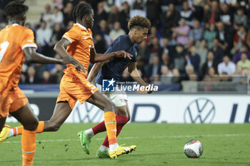 2024-03-22 - Desire Doue of France during the International Under 23 Friendly football match between France U23 and Ivory Coast U23 on March 22, 2024 at Stade Gaston Petit in Chateauroux, France - FOOTBALL - U23 FRIENDLY GAME - FRANCE V IVORY COAST - FRIENDLY MATCH - SOCCER
