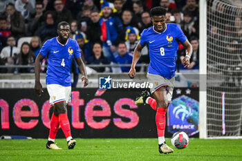 2024-03-23 - Dayot UPAMECANO of France and Aurelien TCHOUAMENI of France during the International Friendly football match between France and Germany on March 23, 2024 at Groupama stadium in Decines-Charpieu near Lyon, France - FOOTBALL - FRIENDLY GAME - FRANCE V GERMANY - FRIENDLY MATCH - SOCCER
