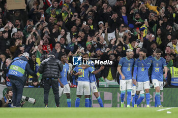 2024-03-23 - Brazil forward Endrick celebrates his goal 0-1 during the International Friendly football match between England and Brazil on 23 March 2024 at Wembley Stadium in London, England - FOOTBALL - FRIENDLY GAME - ENGLAND V BRAZIL - FRIENDLY MATCH - SOCCER