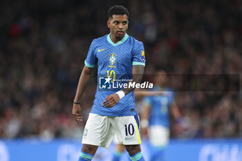 2024-03-23 - Brazil forward Rodrygo Goes during the International Friendly football match between England and Brazil on 23 March 2024 at Wembley Stadium in London, England - FOOTBALL - FRIENDLY GAME - ENGLAND V BRAZIL - FRIENDLY MATCH - SOCCER