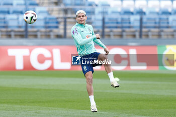 2024-03-25 - Bruno Guimaraes of Brazil during the training session and press conference of Brazil Team prior the friendly football match against Spain on March 25, 2024 at Ciudad Deportiva Real Madrid in Valdebebas, Madrid, Spain - FOOTBALL - BRAZIL TRAINING AND PRESS CONFERENCE - FRIENDLY MATCH - SOCCER