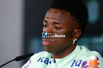 2024-03-25 - Vinicius Junior of Brazil during the training session and press conference of Brazil Team prior the friendly football match against Spain on March 25, 2024 at Ciudad Deportiva Real Madrid in Valdebebas, Madrid, Spain - FOOTBALL - BRAZIL TRAINING AND PRESS CONFERENCE - FRIENDLY MATCH - SOCCER