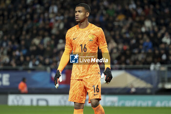 2024-03-25 - France goalkeeper Guillaume Restes during the International Under 23 Friendly football match between France U23 and United States, USA U23 on March 25, 2024 at Stade Auguste Bonal in Sochaux Montbeliard, France - FOOTBALL - U23 FRIENDLY GAME - FRANCE V USA - FRIENDLY MATCH - SOCCER