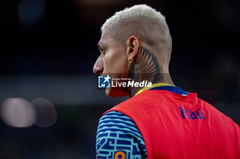 2024-03-26 - Richarlison De Andrade of Brazil warming up during the friendly football match among the national teams of Spain and Brazil at Estadio Santiago Bernabeu, Madrid. - SPAIN VS BRAZIL - FRIENDLY MATCH - SOCCER