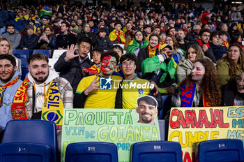 2024-03-26 - Brazil fans during the friendly football match among the national teams of Spain and Brazil at Estadio Santiago Bernabeu, Madrid. - SPAIN VS BRAZIL - FRIENDLY MATCH - SOCCER