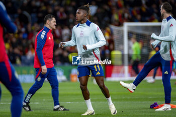 2024-03-26 - Nico Williams of Spain warming up during the friendly football match among the national teams of Spain and Brazil at Estadio Santiago Bernabeu, Madrid. - SPAIN VS BRAZIL - FRIENDLY MATCH - SOCCER