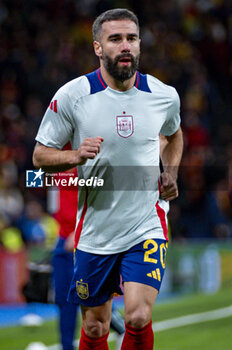 2024-03-26 - Daniel Carvajal of Spain warming up during the friendly football match among the national teams of Spain and Brazil at Estadio Santiago Bernabeu, Madrid. - SPAIN VS BRAZIL - FRIENDLY MATCH - SOCCER