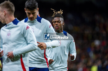 2024-03-26 - Nico Williams of Spain warming up during the friendly football match among the national teams of Spain and Brazil at Estadio Santiago Bernabeu, Madrid. - SPAIN VS BRAZIL - FRIENDLY MATCH - SOCCER
