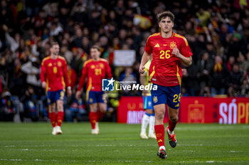 2024-03-26 - Pau Cubarsi of Spain during the friendly football match among the national teams of Spain and Brazil at Estadio Santiago Bernabeu, Madrid. - SPAIN VS BRAZIL - FRIENDLY MATCH - SOCCER