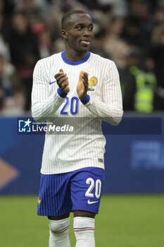 2024-03-26 - Moussa Diaby of France salutes the supporters following the International Friendly football match between France and Chile on March 26, 2024 at Stade Velodrome in Marseille, France - FOOTBALL - FRIENDLY GAME - FRANCE V CHILE - FRIENDLY MATCH - SOCCER
