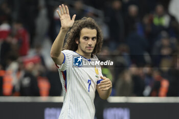 2024-03-26 - Matteo Guendouzi of France salutes the supporters following the International Friendly football match between France and Chile on March 26, 2024 at Stade Velodrome in Marseille, France - FOOTBALL - FRIENDLY GAME - FRANCE V CHILE - FRIENDLY MATCH - SOCCER