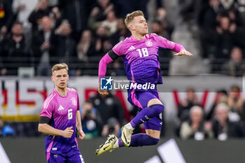2024-03-26 - Maximilian Mittelstädt of Germany celebrates after scoring his sides first goal during the International Friendly football match between Germany and Netherlands on March 26, 2024 at Deutsche Bank Park in Frankfurt am Main, Germany - FOOTBALL - FRIENDLY GAME - GERMANY V NETHERLANDS - FRIENDLY MATCH - SOCCER