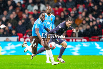 2024-03-27 - Ben Chilwell (3) of England and Orel Mangala of Belgium during the International Friendly football match between England and Belgium on 26 March 2024 at Wembley Stadium in London, England - FOOTBALL - FRIENDLY GAME - ENGLAND V BELGIUM - FRIENDLY MATCH - SOCCER