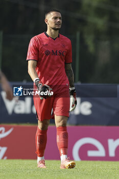 2024-07-16 - Napoli's Italian goalkeeper Elia Caprile looks during friendly match SSC Napoli Anaune val di Non SSC Napoli's 2024-25 preseason training camp in val di sole in Trentino, Dimaro Folgarida

 - NAPOLI VS ANAUNE VAL DI NON - FRIENDLY MATCH - SOCCER