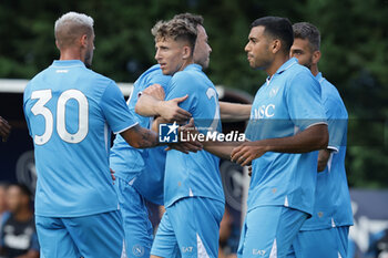 2024-07-20 - Napoli's Danish midfielder Jesper Lindstrom celebrates after scoring a goal during friendly match SSC Napoli vs Mantova in SSC Napoli's 2024-25 preseason training camp in val di sole in Trentino, Dimaro Folgarida

 - NAPOLI VS MANTOVA - FRIENDLY MATCH - SOCCER