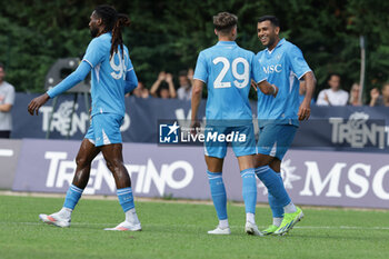 2024-07-20 - Napoli's Moroccan forward Walid Cheddira celebrates after scoring a goal during friendly match SSC Napoli vs Mantova in SSC Napoli's 2024-25 preseason training camp in val di sole in Trentino, Dimaro Folgarida

 - NAPOLI VS MANTOVA - FRIENDLY MATCH - SOCCER