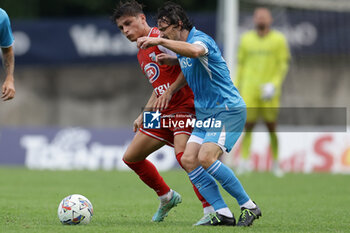 2024-07-20 - Napoli's Portuguese defender Mario Rui challenges for the ball with Mantova's Italian midfielder Federico Artioli during friendly match SSC Napoli vs Mantova in SSC Napoli's 2024-25 preseason training camp in val di sole in Trentino, Dimaro Folgarida

 - NAPOLI VS MANTOVA - FRIENDLY MATCH - SOCCER