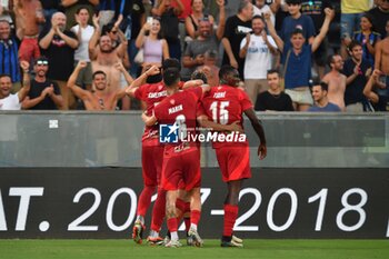 2024-08-02 - Players of Pisa celebrate - PISA SC VS INTER - FC INTERNAZIONALE - FRIENDLY MATCH - SOCCER