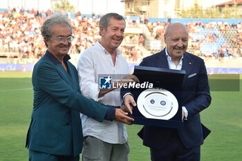 2024-08-02 - President of Pisa Giuseppe Corrado, owner of Pisa Alexander Knaster and President of Inter Giuseppe Marotta. - PISA SC VS INTER - FC INTERNAZIONALE - FRIENDLY MATCH - SOCCER