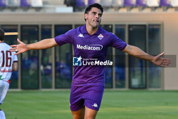 2024-07-19 - ACF Fiorentina's forward Riccardo Sottil celebrates after scoring a goal - ACF FIORENTINA VS AC REGGIANA - FRIENDLY MATCH - SOCCER