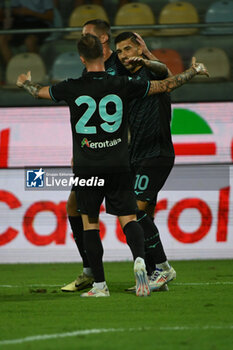 2024-08-03 - Mattia Zaccagni of S.S. Lazio after score during the friendly match between Frosinone Calcio vs S.S. Lazio 03rd August 2024 at the Benito Stirpe Stadium in Frosinone - FROSINONE VS LAZIO - FRIENDLY MATCH - SOCCER