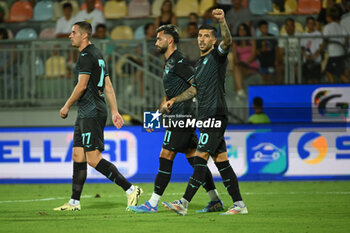 2024-08-03 - Mattia Zaccagni of S.S. Lazio after score during the friendly match between Frosinone Calcio vs S.S. Lazio 03rd August 2024 at the Benito Stirpe Stadium in Frosinone - FROSINONE VS LAZIO - FRIENDLY MATCH - SOCCER