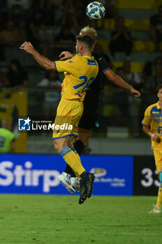 2024-08-03 - Gabriele Bracaglia of Frosinone Calcio and Gustav Isaksen of S.S. Lazio during the friendly match between Frosinone Calcio vs S.S. Lazio 03rd August 2024 at the Benito Stirpe Stadium in Frosinone - FROSINONE VS LAZIO - FRIENDLY MATCH - SOCCER