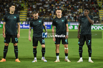 2024-08-03 - Nicolo' Casale of S.S. Lazio Manuel Lazzari of S.S. Lazio Gabarron Patric of S.S. Lazio and Dele-Bashiru of S.S. Lazio during the friendly match between Frosinone Calcio vs S.S. Lazio 03rd August 2024 at the Benito Stirpe Stadium in Frosinone - FROSINONE VS LAZIO - FRIENDLY MATCH - SOCCER