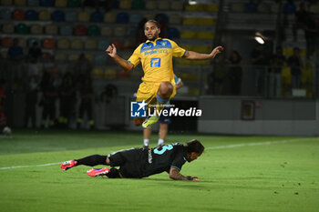 2024-08-03 - Anthony Oyono of Frosinone Calcio and Luca Pellegrini of S.S. Lazio during the friendly match between Frosinone Calcio vs S.S. Lazio 03rd August 2024 at the Benito Stirpe Stadium in Frosinone - FROSINONE VS LAZIO - FRIENDLY MATCH - SOCCER