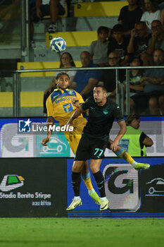 2024-08-03 - Anthony Oyono of Frosinone Calcio and Adam Marusic of S.S. Lazio during the friendly match between Frosinone Calcio vs S.S. Lazio 03rd August 2024 at the Benito Stirpe Stadium in Frosinone - FROSINONE VS LAZIO - FRIENDLY MATCH - SOCCER