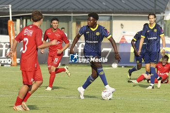 2024-07-17 - Alphadjo Cissè of Hellas Verona play the ball during Hellas Verona FC vs Top 22 Dilettanti Verona, 1° Test Match, at Centro Sportivo 'La Pineta' on Folgaria (TN), on July 17, 2024. - HELLAS VERONA FC VS TOP 22 DILETTANTI VERONA - FRIENDLY MATCH - SOCCER