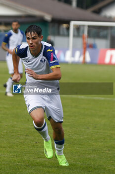 2024-07-24 - Davide De Batttisti of Hellas Verona play the ball during Hellas Verona FC vs Virtus Verona FC, 3° Test Match, at Centro Sportivo 'La Pineta' on Folgaria (TN), on July 24, 2024. - HELLAS VERONA FC VS VIRTUS VERONA - FRIENDLY MATCH - SOCCER