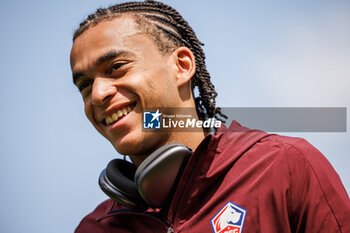 2024-07-24 - Ethan Mbappe (OSC Lille) before the Friendly football match between VfL Wolfsburg and LOSC Lille on 24 July 2024 at Jahnstadion in Rheda-Wiedenbrück, Germany - FOOTBALL - FRIENDLY GAME - WOLFSBURG V LILLE - FRIENDLY MATCH - SOCCER