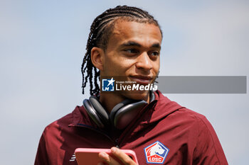 2024-07-24 - Ethan Mbappe (OSC Lille) before the Friendly football match between VfL Wolfsburg and LOSC Lille on 24 July 2024 at Jahnstadion in Rheda-Wiedenbrück, Germany - FOOTBALL - FRIENDLY GAME - WOLFSBURG V LILLE - FRIENDLY MATCH - SOCCER