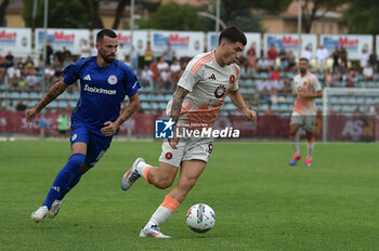 2024-08-03 - Roma's Soule in action against during the friendly match AS Roma - Olympiacos FC at the 