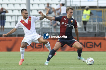 2024-08-01 - Flavio Bianchi of Brescia Calcio FC competes for the ball with Emil Bohinen of Genoa CFC during Brescia Calcio FC vs Genoa CFC, Test Match pre season Serie A Enilive 2024-25, at Mario Rigamonti stadium in Brescia (BS), Italy, on July 20, 2024. - BRESCIA CALCIO VS GENOA CFC - FRIENDLY MATCH - SOCCER