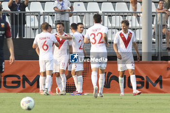 2024-08-01 - Gabriele Moncini of Brescia Calcio FC and Brescia players jubilates after scoring the goal during Brescia Calcio FC vs Genoa CFC, Test Match pre season Serie A Enilive 2024-25, at Mario Rigamonti stadium in Brescia (BS), Italy, on July 20, 2024. - BRESCIA CALCIO VS GENOA CFC - FRIENDLY MATCH - SOCCER