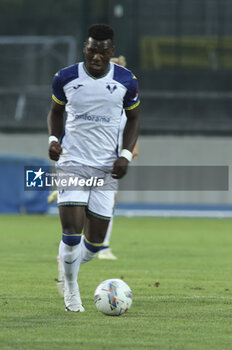 2024-08-03 - Daniel Mosquera of Hellas Verona FC play the ballv during Hellas Verona FC vs Asteras Tripolis FC, 5° Test Match, at stadio 