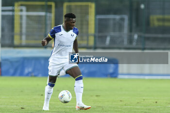 2024-08-03 - Daniel Mosquera of Hellas Verona FC play the ballv during Hellas Verona FC vs Asteras Tripolis FC, 5° Test Match, at stadio 