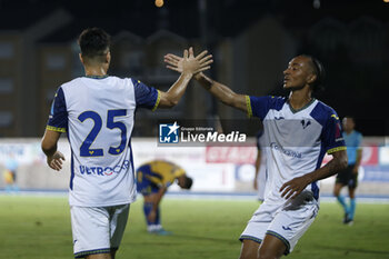 2024-08-03 - Suat Serdar of Hellas Verona FC celebrates after scoring with Dailon Livramento of Hellas Verona FC FC during Hellas Verona FC vs Asteras Tripolis FC, 5° Test Match, at stadio 