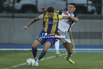 2024-08-03 - Giangiacomo Magnani of Hellas Verona FC battle for the ball during Hellas Verona FC vs Asteras Tripolis FC, 5° Test Match, at stadio 