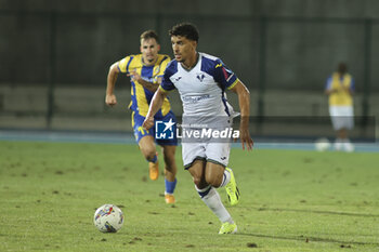 2024-08-03 - Abdou Harroui of Hellas Verona FC play the ball during Hellas Verona FC vs Asteras Tripolis FC, 5° Test Match, at stadio 